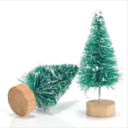 12pcs Mini Christmas Tree Sisal Silk Cedar Xmas Decoration Small Christmas Tree Green Mini Tree Christmas Trees Decoration