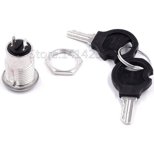 20Pcs 12mm Mini Key Switch ON/OFF Lock Switch KS-02 KS02 Electronic Switch 3A 250V