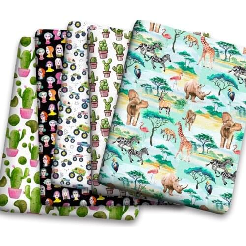 50*150cm New Colorful Cartoon Pattern Printed Leather Polyster Cotton Liverpool Bullet Fabric for DIY Handmade Half Yards