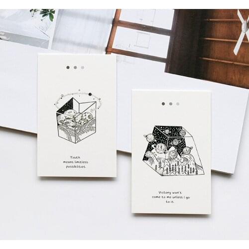 Multi-use 5.2*8cm 54pcs Mini Card black white dream print Scrapbooking party invitation cards valentine Christmas Scrapbooking