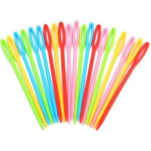 7cm 20Pieces Plastic Darning Threading Weaving Sewing Needles for Kids Craft
