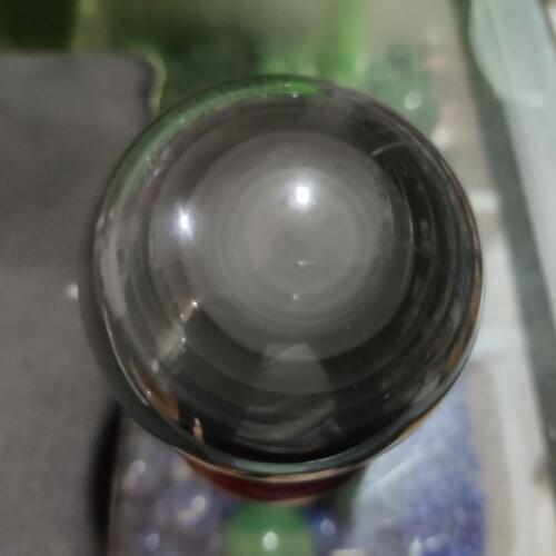 70mm Natural Black Obsidian Rainbow Cat eye Sphere Crystal Ball Healing Stone