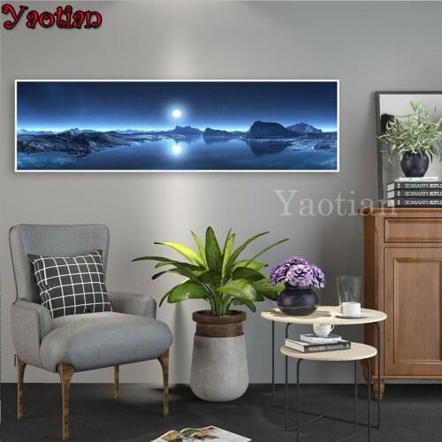 Yaotian Diamond Painting Mountain lake moon landscape Cross Stitch Mosaic Diamond Embroidery Home Decor Wall Decoration