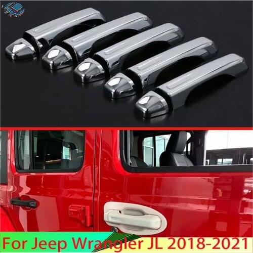 For Jeep Wrangler JL 2018 2019 ABS Chrome Door Handle Cover Trim Molding Accessories