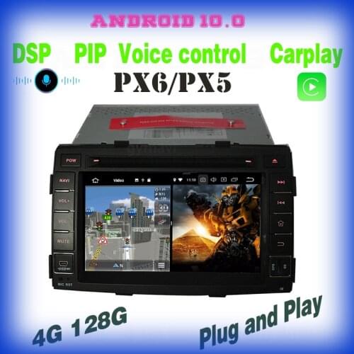 PX6 Android 10.0 voice control Car GPS dvd Player for Kia Sorento RADIO 2009 2010 2011 2012 with DSP wifi bluetooth usb 4+64GB