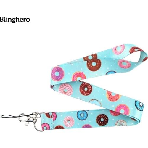 Blinghero Donut Lanyard For keys Snack Print Phone Holder Neck Straps With Mobile Phone Innovative Hang Rope Gift for Kid BH0294