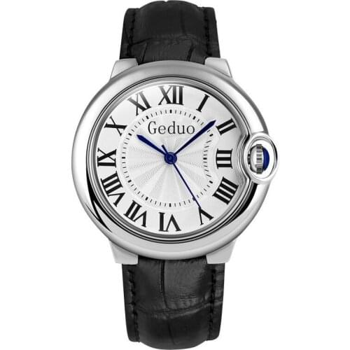 Luxury White Balloon Sapphire Fashion Business Mens Watch Casual Leather Simple Couple Quartz Watch for Women Gift Wristwatches