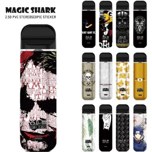 Magic Shark Cool 2021 New 2.5D PVC Joker Bear Skull Cover Sticker for Novo X Film Case Skin for Smok Novo X