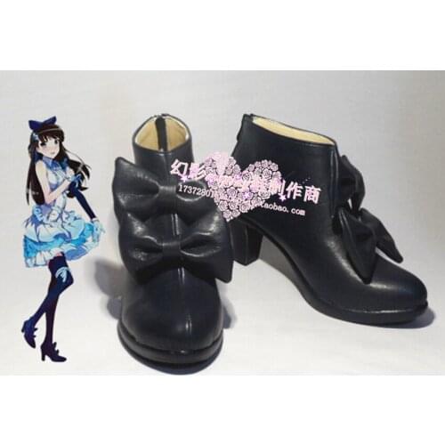 The irregular at magic high school Shiba Miyuki Black Halloween Cosplay Shoes Boots H016