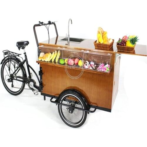 Cheap Electric Trailer Tricycle Mobile Coffee Retail Bike Adult Food Vending Cart with Water Sink