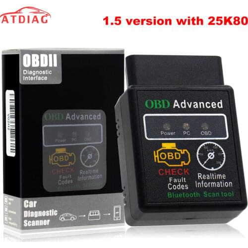 ELM 327 HHOBD OBD2 V1.5 25k80 V2.1 Car Diagnostic-tool Scanner ELM327 Bluetooth Interface Support All OBDII OBD Protocols