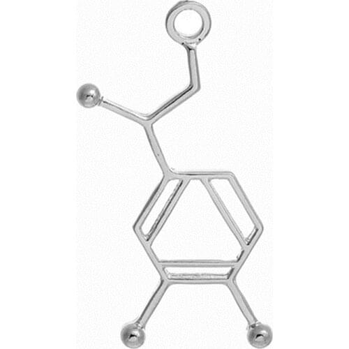 DoreenBeads Zinc Based Alloy Molecule Chemistry Science Pendants Whiskey Silver Color DIY Findings 50mm(2") x 20mm( 6/8"), 5 PCs