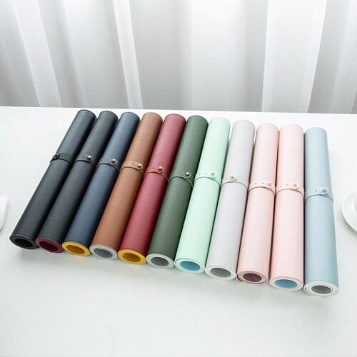 1 Pack Sky-Blue Color Double-side Portable Waterproof Non-Slip Leather Desk Pad Protector Mouse Pads For Office And Home