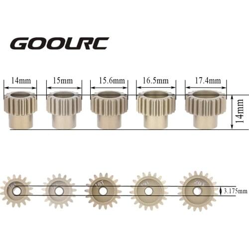 GoolRC 32DP 3.175mm 16T 17T 18T 19T 20T Pinion Motor Gear Set for 1/10 RC Car Brushed Brushless Motor