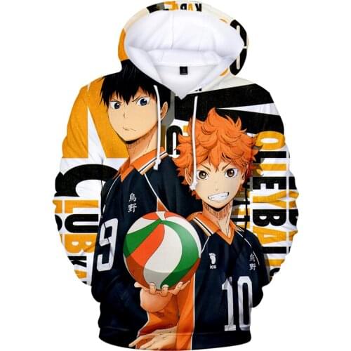 Hot 3D Comic Haikyuu!! Hoodies Sweatshirts Men Women Streetwear Fashion Autumn Hip Hop Hooded Casual Boys Girls Cartoon Outwear