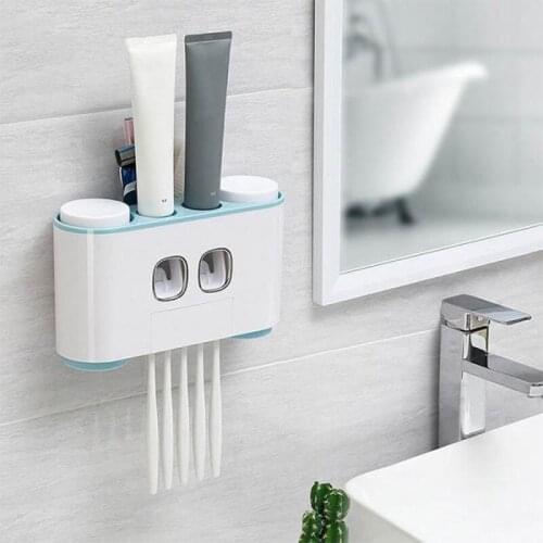 Creative Bathroom Automatic Toothpaste Squeezers Dust-proof Toothbrush Holder Wall Mount Stand Home Bathroom Items Set