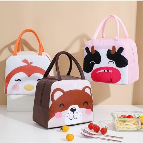 Lunch Box Portable Insulated Lunch Bag Cute Animal Pattern Thermal Food Picnic Aluminum Foil Lunch Bags For Women Kids