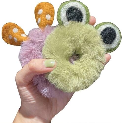 Korean Style Hot Selling Fashion New Arrival Velvet Hair Rope Carton Decor Hair Band Hair Rings Lovely Hair Accessory Headpiece