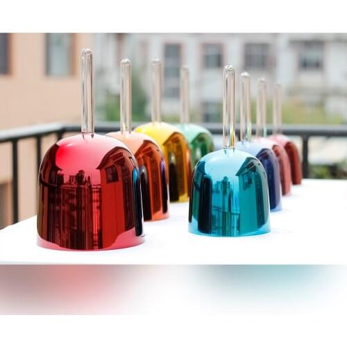 One set 440/432Hz 4th octave quartz crystal handle bowl with colors C/D/E/F/G/A/B/C5