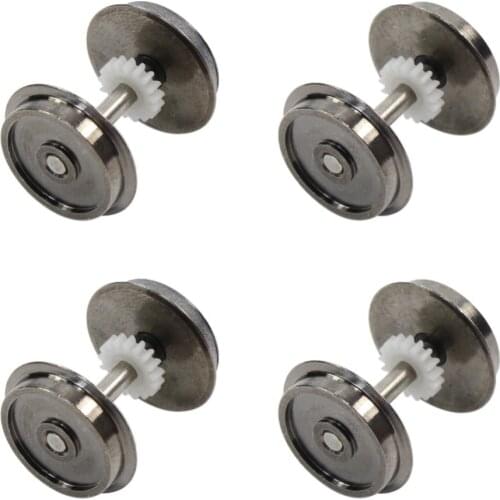 4 PCS 48'' Metal Wheel Set Without Adhesive for Model Train HO Scale DC Wheels HP0287 Model Building Kit DIY Accessories