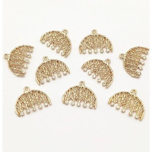 New Arrival! 15X20mm 50pcs Cubic Zirconia Copper Charm For Handmade Necklace Earring DIY Parts Jewelry Findings & Components