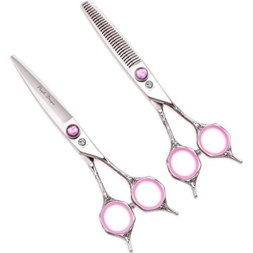 Barber Hairdressing Scissors 6" Purple Dragon Japan 440C Haircut Hair Cutting Scissors Professional Salon Thinning Shears 9018