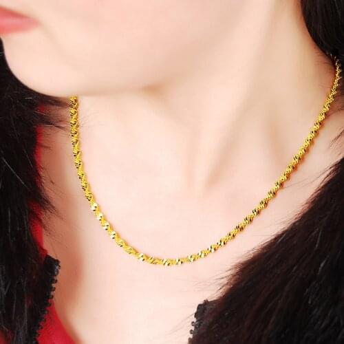 High Quality 24K Gold Plating Necklaces Jewelry Wholesale Chain Men Women Necklaces for Luxury Party Jewelry Accessories