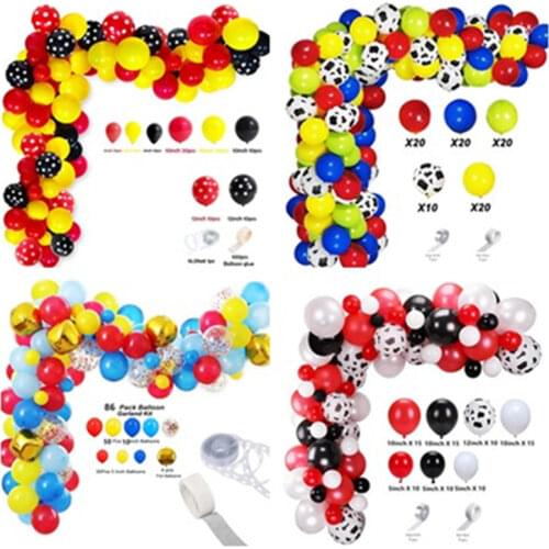 82PCS Party Balloons Arch Kit Red yellow blue Latex Confetti Balloon Garland Strip Set for Baby Shower New Year 2021 Party Decor