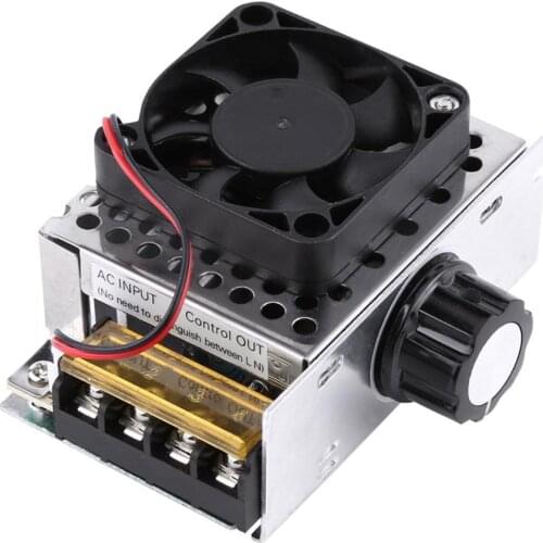 4000W 220V AC SCR Electric Voltage Regulator Dimmer Electric Motor Controller With Fan