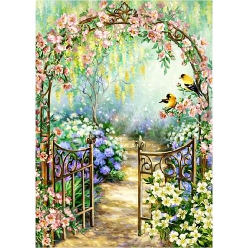 Garden Flower Landscape Diamond Painting Scenic Round Full Drill 5D Nouveaute DIY Mosaic Embroidery Cross Stitch Home Decor Gift