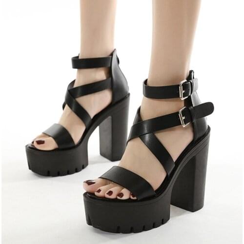 Plus size 35-42 Fashion Women Sandals Comfortable Platform Wedge Ankle strap Buckle High heels Gladiator Sandals Summer Shoes