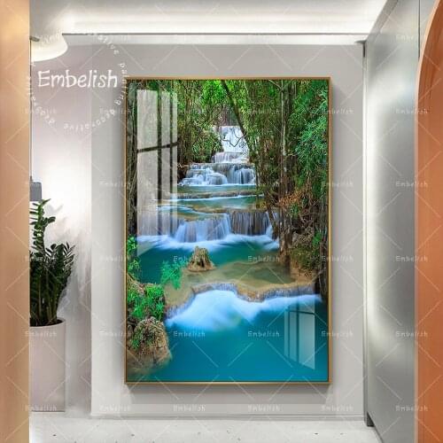 Embelish 1 Pieces Modern Wall Art Posters For Living Room Waterfall Landscape Pictures Home Decor HD Print Canvas Oil Paintings