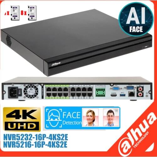Original dahua mutil language 4G NVR DH-NVR5216-16P-4KS2E DH-NVR5216-16P-4KS2E 16POE ports 4K H.265 NVR Network Video Recorder