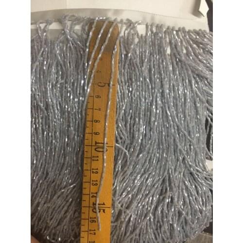 Stock tassel 5 yards/bag ym280# 15cm Lead - colored short bead tube tassel for sawing dress fringe trim alibaba express