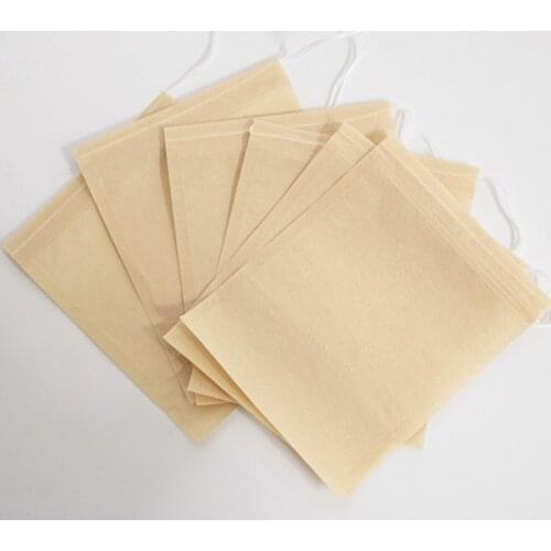 100Pcs Teabags Biodegradable Paper Tea Bag Drawstring Eco-Friendly Filter Empty Tea Bags Loose Leaf Tea Powder Herbal Medicine