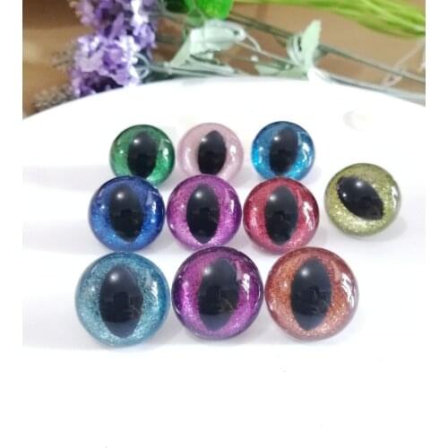 100pcs/lot 25mm clear cat eyes plastic safety toy eyes &glitter Nonwovens & hard washer --color&size option