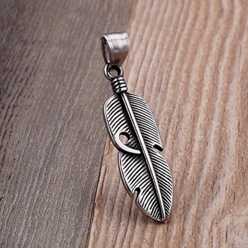 2 Colours Stainless Steel Feather Pendant Fashion Charms Pendant KL011 JP