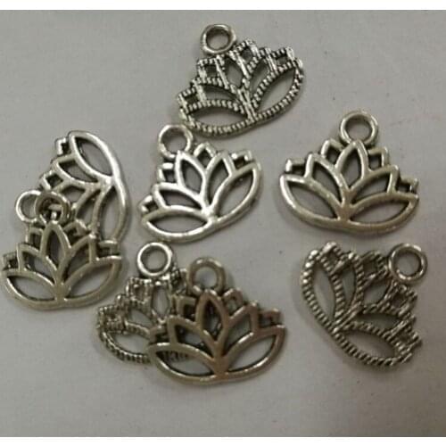 20Pcs Tibetan silver color follow lotus design charms h0026