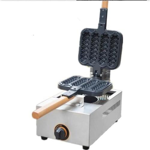 Commercial USE Non-stick Gas LPG Lolly Waffle Maker Baking Machine 4pcs/time