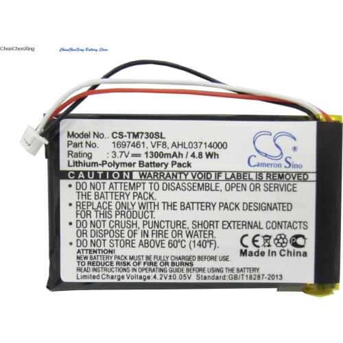 Cameron Sino 1300mAh Battery 1697461, AHL03714000, VF8 for TomTom Go 530 Live, 630, 630T, 720, 730, 730T, go 930, 930T, SatNav