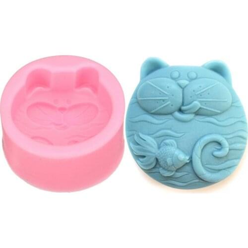 Non-Stick Silicone Mold 3D Silicone Soap Mold DIY New Cat Fish Craft Art Silicone Soap Mold Craft Mold DIY Handmade Candle Mold