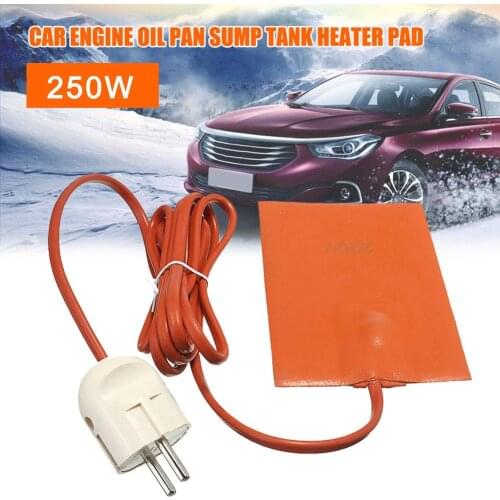 250W Car Engine Oil Pan Sump Tank Heater Pad Silicone Oil Heating Pad / Mat Engine Oil Tank Wear Protect US/EU Plug 220-240V