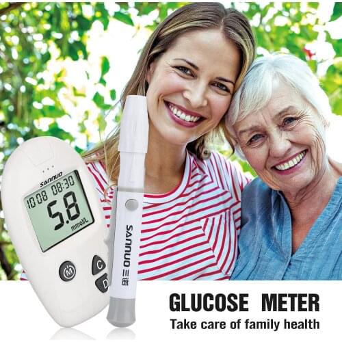White Elder Body Care Glucose Meter Pen Portable Durable Tester Rapid Detection Monitoring System Detection Blood Sugar Monitor