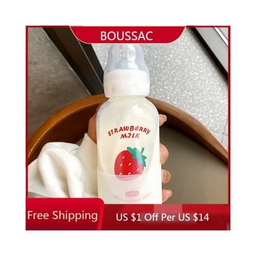 Kettle Glass Cute Baby Bottle Super Cute Female Adult Student Straw Cup Girl Heart Cartoon Female Pacifier Water Bottle