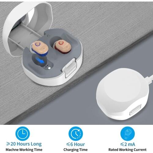 Digital Hearing Aids Audifonos Rechargeable Digital Hearing Aid with Charging Case Hearing Device Hearing Amplifier for Elderly
