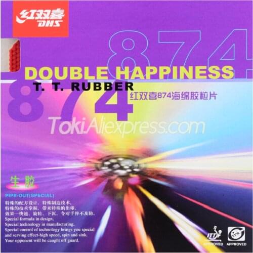 DHS 874 Table Tennis Rubber Pips-out (Speed & Spin) Original DHS Ping Pong Sponge