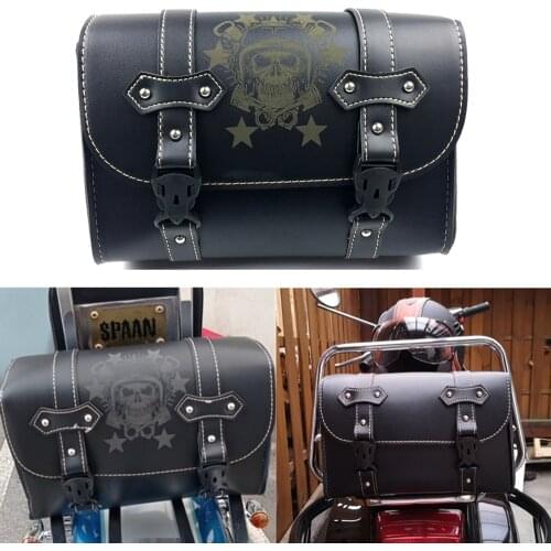 For Harley Sportster XL883 XL1200 Universal Motorcycle Saddlebag Model Side PU Leather Luggage Saddle bag Storage Tool Pouch
