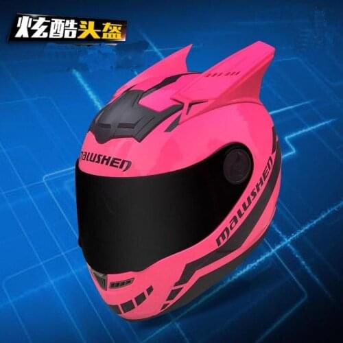 Hot new personality motorcycle helmet full face Helmet summer season full coverage off-road pink mens female horn motorcycle he