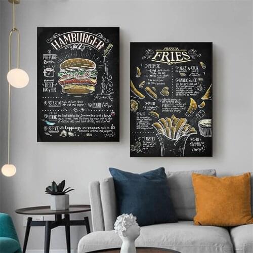Creative Painting Wall Decoration Art Delicate Cooking Poster Wall Picture Canvas Paintings Print For Restaurant Room Decoration