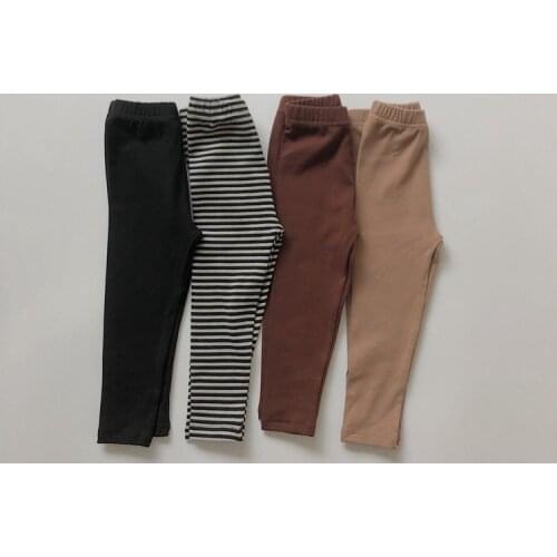 Boys Leggings New Baby Girls Cotton Striped Stretch Pants Spring Autumn Kids Fashion High Waist Long Trousers Childrens Pant